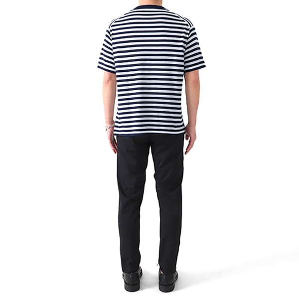 JOHN SMEDLEY ジョンスメドレー 30G ボーダー クルーネック ニットTシャツ S4558