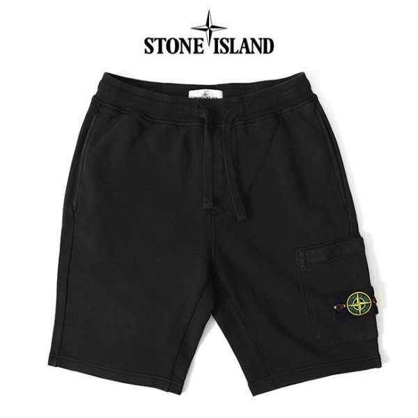 Stone Island ストーンアイランド ガーメントダイ サイドロゴパッチ カーゴ スウェットショーツ 761564651
