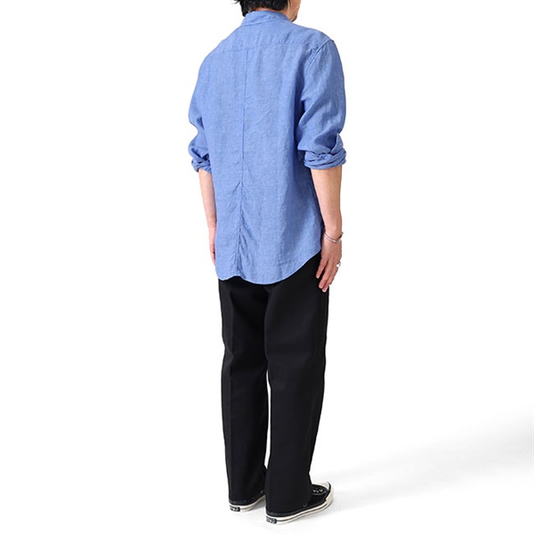 フランク&アイリーン フィンバー リネンシャツ　麻　ネイビー　M相当　美品 中古・古着通販】Frank&Eileen (フランクアンドアイリーン