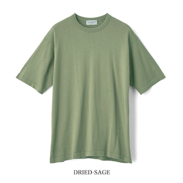 【新品未使用】JOHN SMEDLEY  日本別注 クルーネック ニットTシャツ着丈66cm