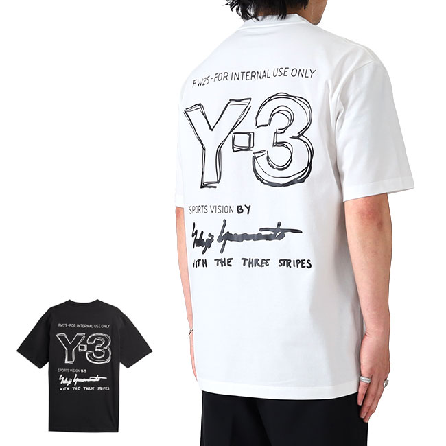Y-3 ワイスリー グラフィック バックロゴ Tシャツ KB2607 KB2608