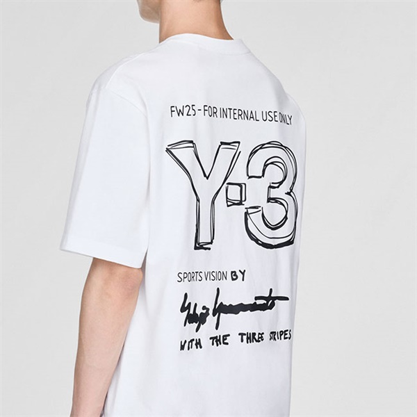 Y-3 ワイスリー グラフィック バックロゴ Tシャツ KB2607 ** Y-3