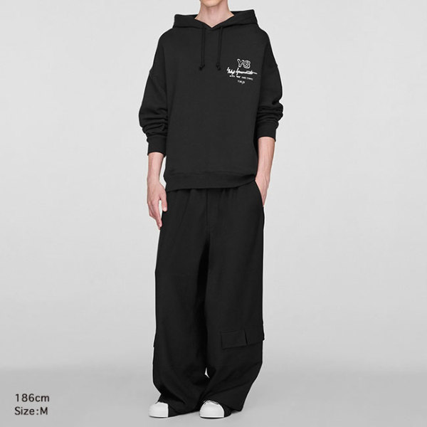 Y-3 ワイスリー ロゴ グラフィック プルオーバー スウェットパーカー