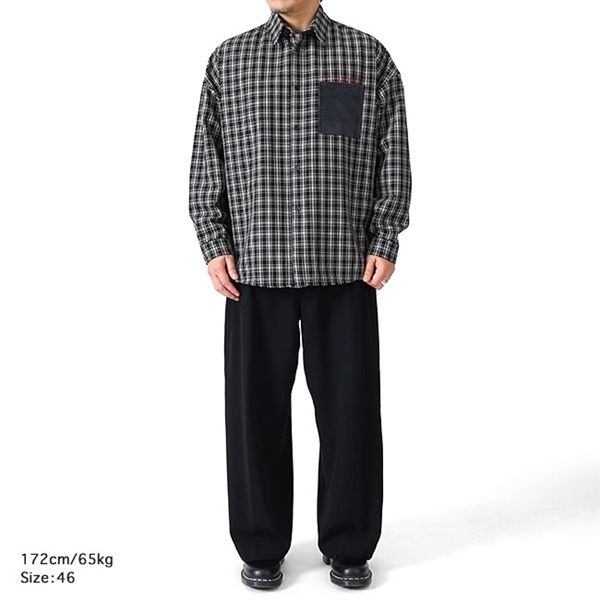 MARNI マルニ 胸ポケット ウール チェックシャツ CUMU0061S7 UTWA35 M