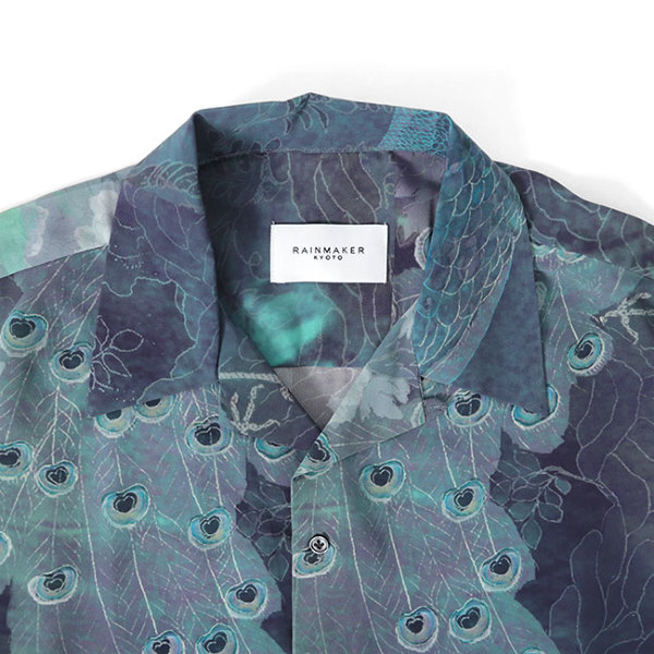 RAINMAKER レインメーカー 孔雀柄 オープンカラーシャツ RM231-042