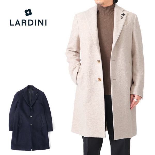 LARDINI ラルディーニ シルクカシミアウール シングル チェスターコート Q