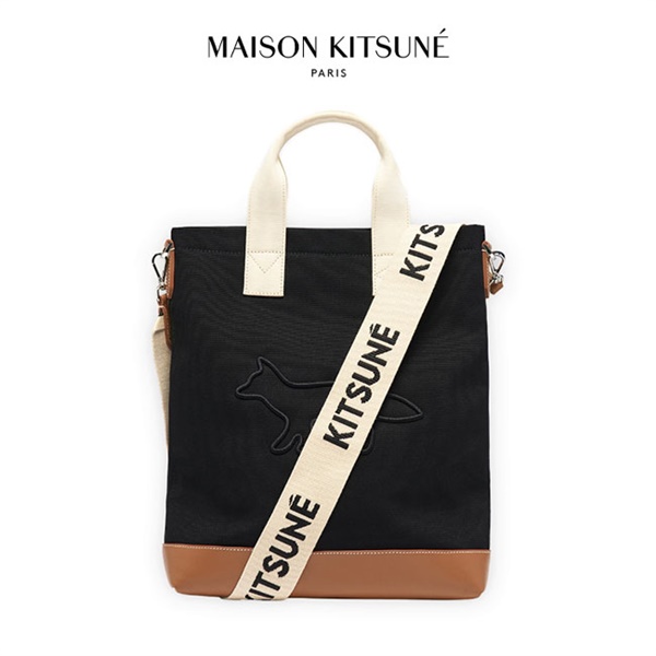 Maison Kitsune メゾンキツネ フォックスロゴ ショルダー バケットバッグ JW05200WW0052