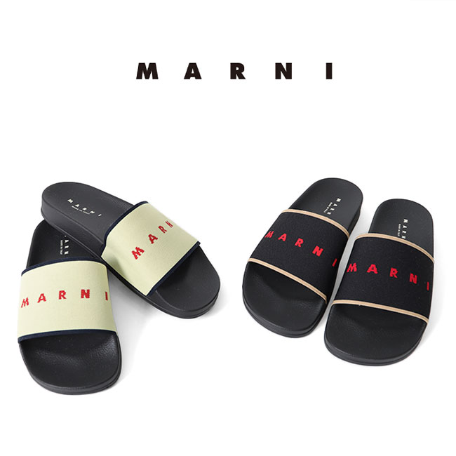 MARNI マルニ ジャガードロゴ ラバースライドサンダル