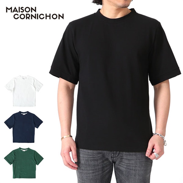 Maison Cornichon メゾン コル二ション New Fit ニューフィット コットン 鹿の子 Tシャツ