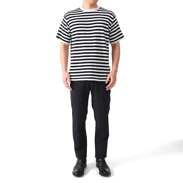 [TIME SALE] JOHN SMEDLEY ジョンスメドレー 30G ボーダー クルーネック ニットTシャツ S4470