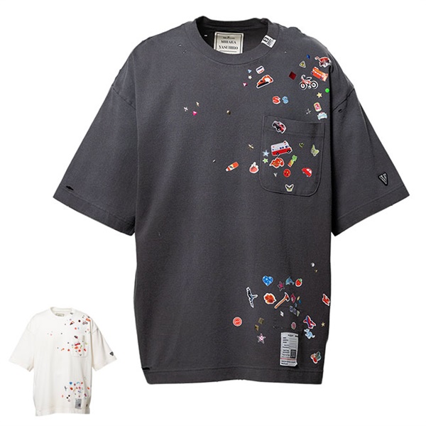 Maison MIHARA YASUHIRO ���]���~�n�����X�q�� Kids Sticker Printed T-shirt �L�b�Y�X�e�b�J�[ �v�����gT�V���c J16TS821