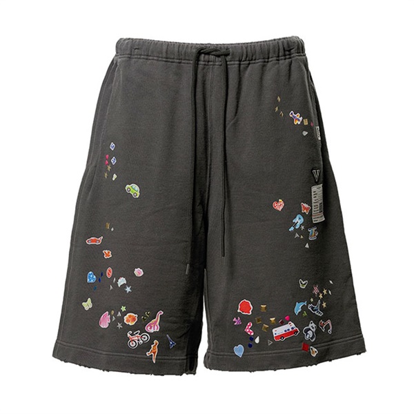Maison MIHARA YASUHIRO ���]���~�n�����X�q�� Kids Sticker Printed Sweat Shorts �L�b�Y�X�e�b�J�[�v�����g �X�E�F�b�g�V���[�c J16SP733
