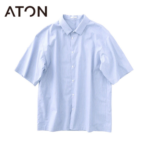 袖丈60定価36,300 ATON スビンブロード スタンダードシャツ comoli