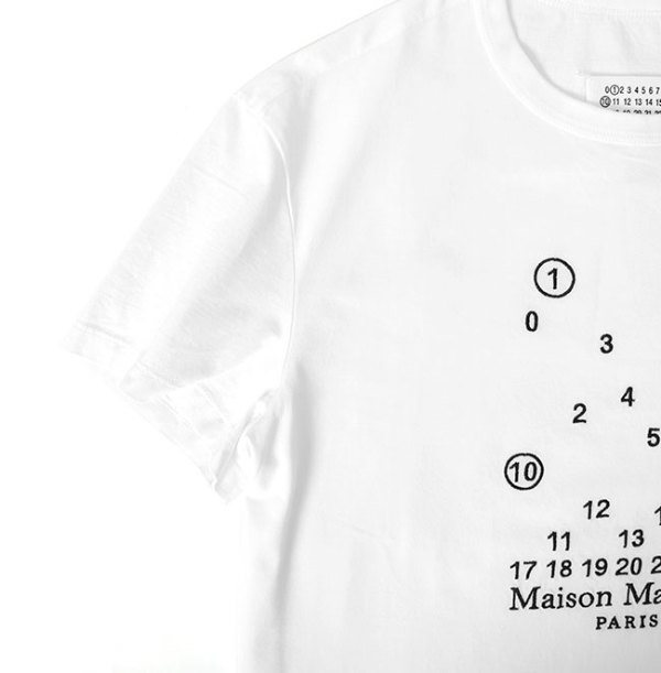 メンズmartin margiela マルタンマルジェラ カレンダー 白 Tシャツ S