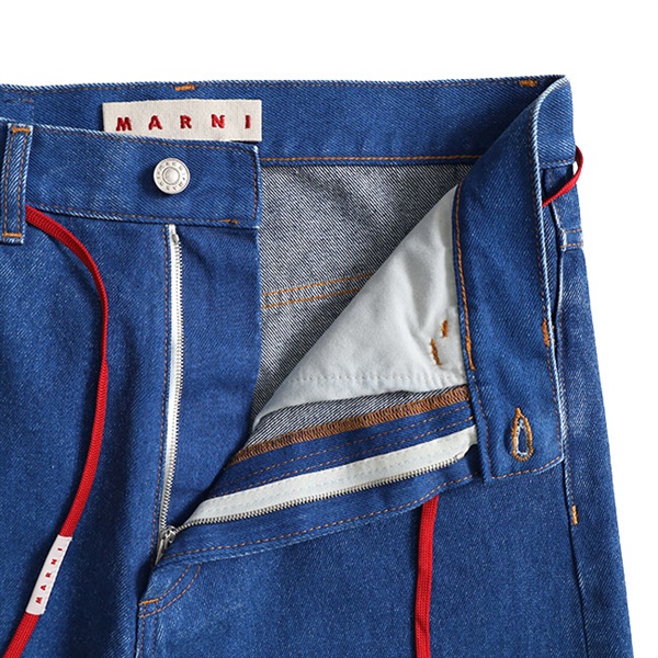 MARNI マルニ レッドリボンベルト付き ローライズジーンズ