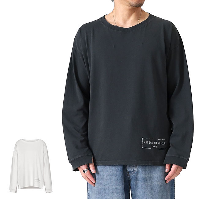 新品47%off メゾン マルジェラ ペイント ロゴ ダメージ ロング Tシャツ 新品47%off メゾン マルジェラ ペイント ロゴ ダメージ ロング T