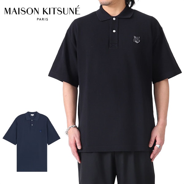 Maison Kitsune メゾンキツネ フォックスロゴ オーバーサイズ 鹿子 ポロシャツ MM00202KJ7010