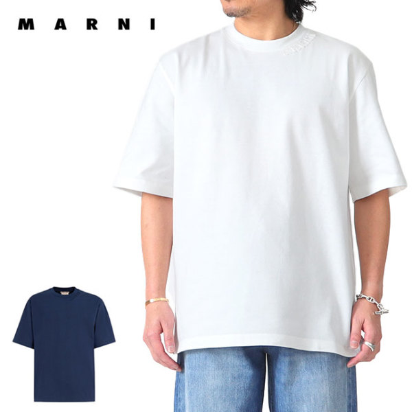 MARNI マルニ ヘビーウエイト オーバーサイズ ロゴTシャツ HUMU0287X0 ...