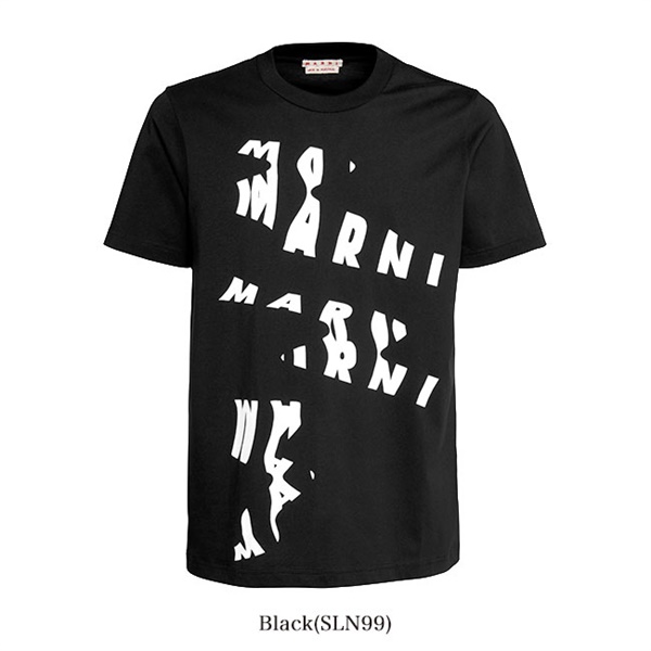 新品 MARNI マルニ Tシャツ グラフィック 52 ロゴ ブラック-