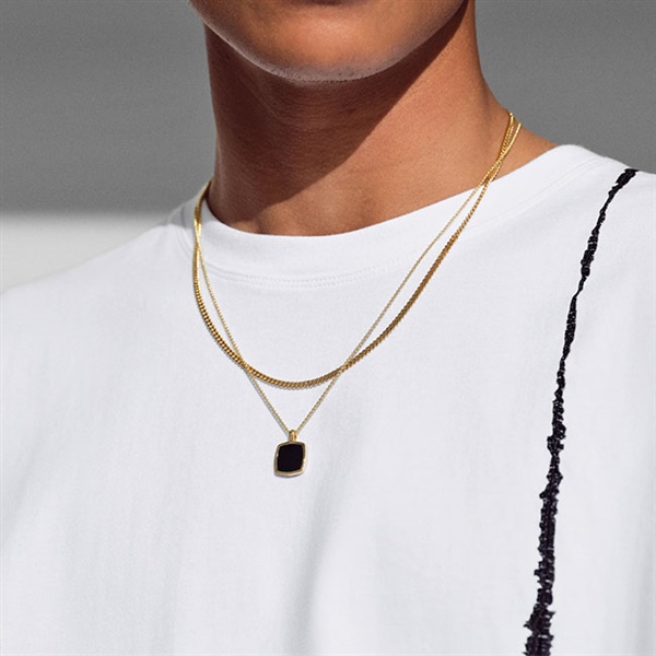 [予約商品] TOMWOOD トムウッド 9K Cushion Pendant Onyx Gold ゴールド クッション オニキス ペンダント  ネックレス