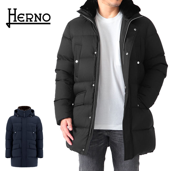 【新品】HERNO ヘルノ くすみベビーピンク色フード付ダウンコート
