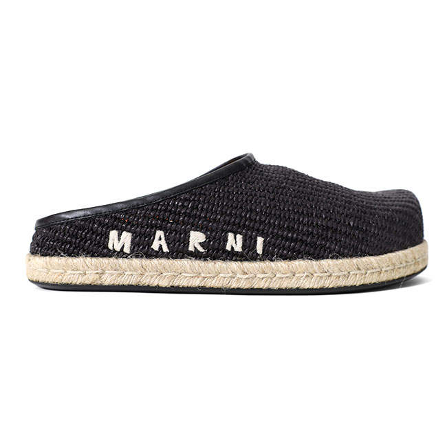 *MARNI*マルニ バラジウム ラフィア調 クロッグサンダル SALE] MARNI マルニ バラジウム ラフィア調 サイドロゴ クロッグ