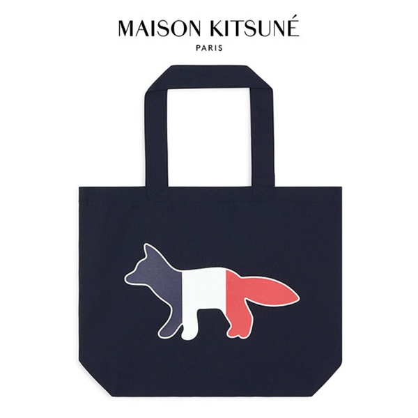 Maison Kitsune メゾンキツネ トリコロール フォックス キャンバス トートバッグ AU05101WW0007