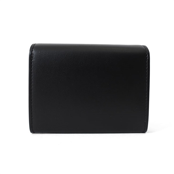 Maison Margiela ブラックレザー ミニ財布 Maison Margiela メゾンマルジェラ 二つ折り レザーウォレット