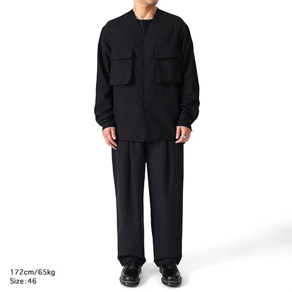 MARNI マルニ トロピカルウール ノーカラー Vネックシャツ CUMU0369A1