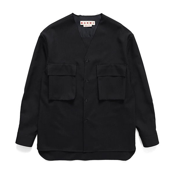 MARNI マルニ トロピカルウール ノーカラー Vネックシャツ CUMU0369A1