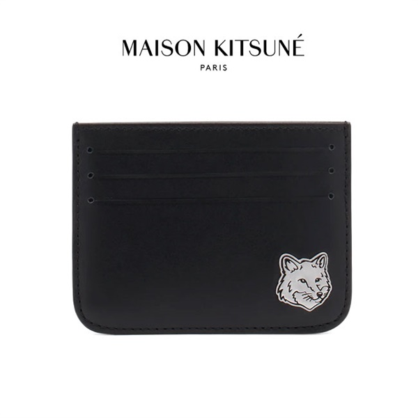 MAISON KITSUNE メゾンキツネ フォックスヘッド レザー カードケース MM05341LC0043