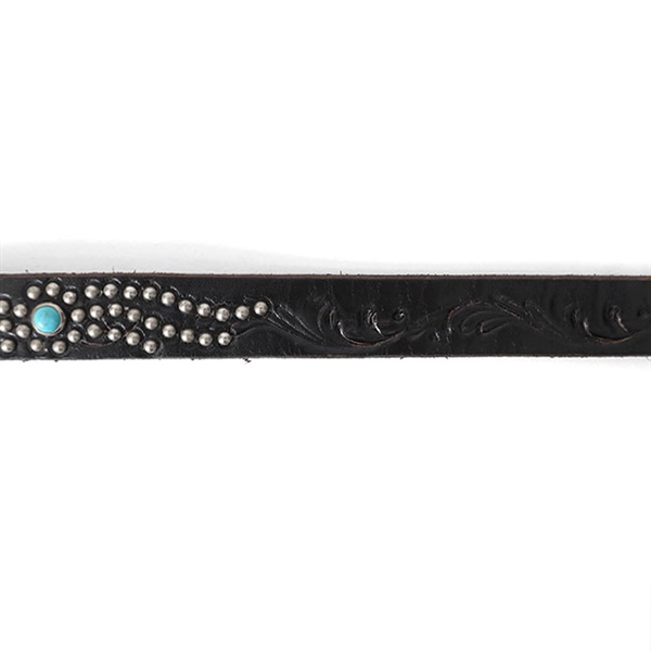 85 新品 HTC レザー スタッズ ベルト 34 ブラック 黒