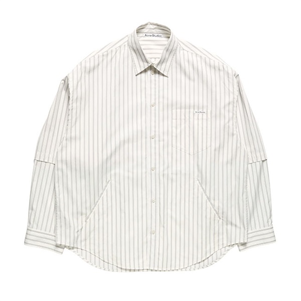 Acne Studios �A�N�l�X�g�D�f�B�I�Y �I�[�o�[�T�C�Y �_�u���X���[�u �X�g���C�v�V���c FN-MN-SHIR000952