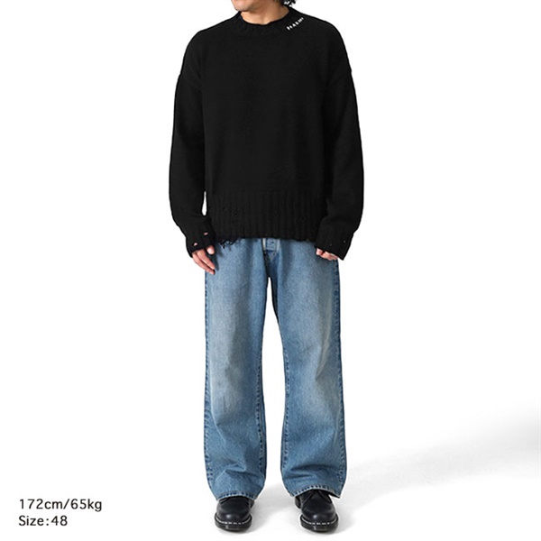 MARNI マルニ クルーネック ダメージ コットンニットセーター