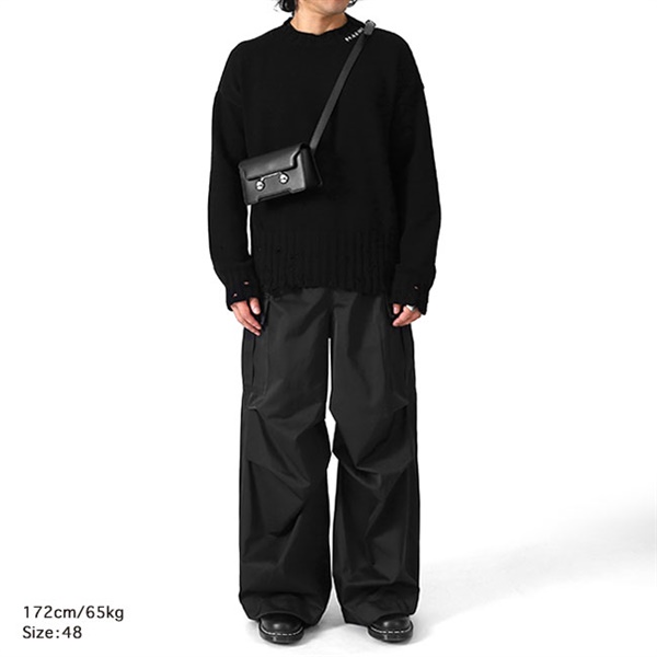 MARNI マルニ クルーネック ダメージ コットンニットセーター