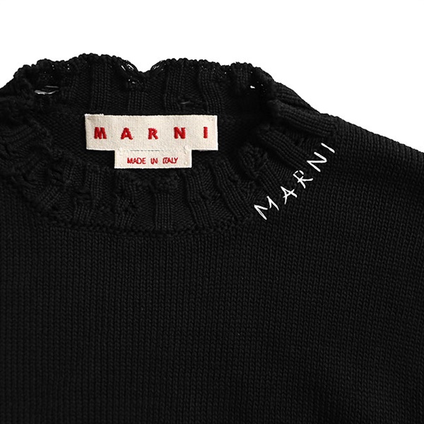MARNI マルニ コットンダメージクルーネックニット　サイズ48 SALE】MARNI（マルニ）コットンダメージクルーネックニット GCMG0210A0