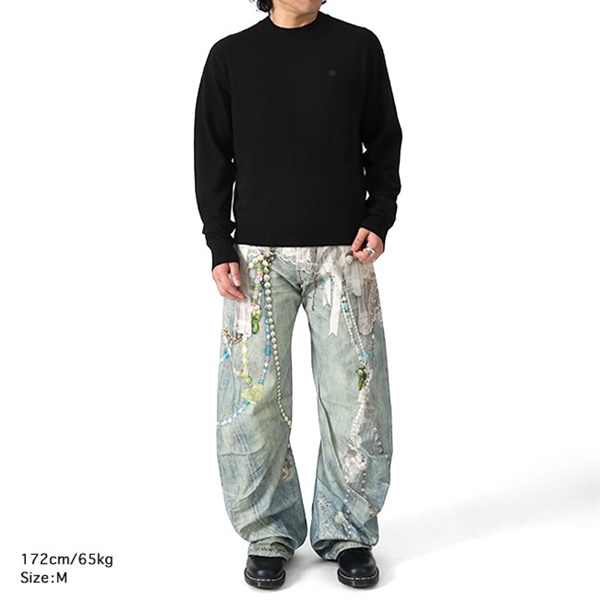 Acne Studios アクネストゥディオズ ヤクウール Faceロゴ クルーネック