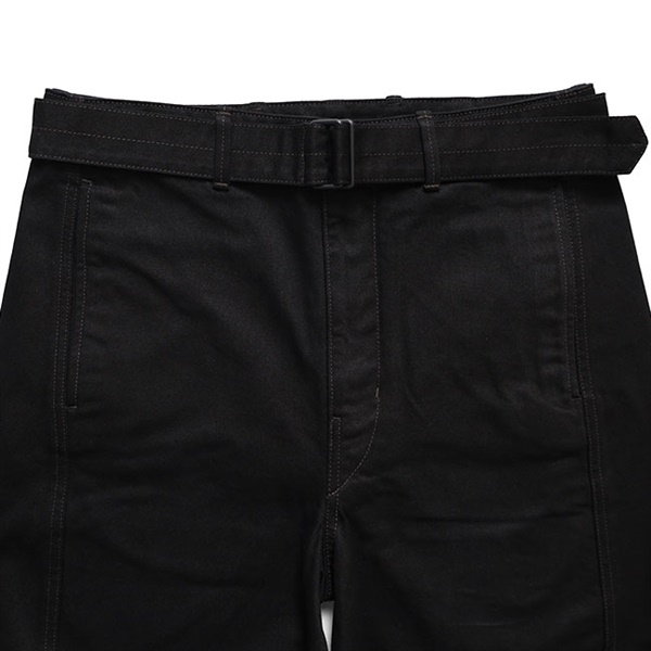 新品 LEMAIRE ベルテッド デニム ブラック　S サイズ LEMAIRE ルメール ブラックデニム ツイスト ベルテッドパンツ PA326