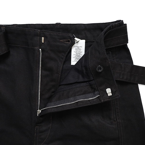LEMAIRE ルメール ブラックデニム ツイスト ベルテッドパンツ PA326