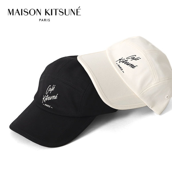 [TIME SALE] Maison Kitsune メゾンキツネ カフェキツネ 刺繍ロゴ 5パネル ジェットキャップ SPCKU0610