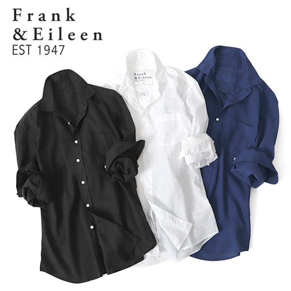 フランク＆アイリーン　LUKE　コットンボイルシャツ　大きいサイズ　ゆったり　青