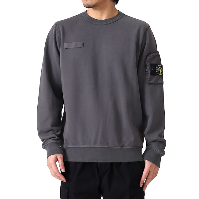 Stone Island ストーンアイランド ガーメントダイ 袖ポケット クルー