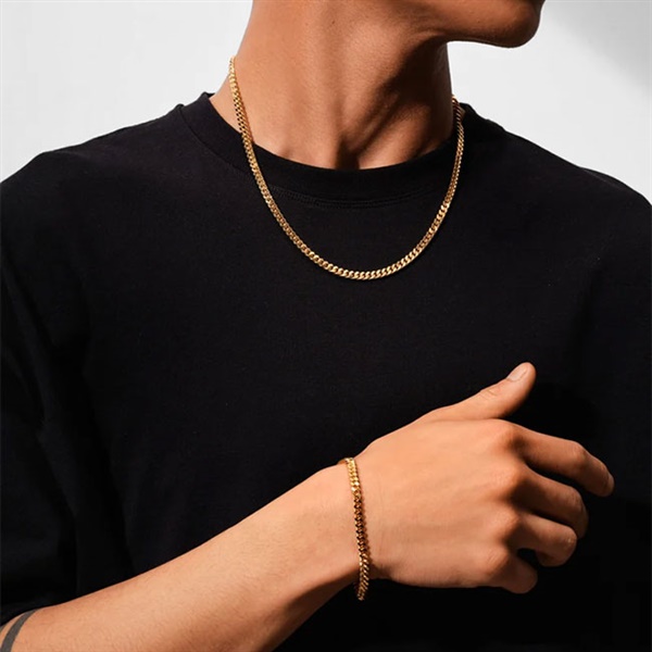 TOMWOOD トムウッド 9K ゴールド チェーンブレスレット Curb Bracelet L Gold