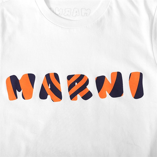 マルニ　ロゴ　プリント　tシャツ ストライプ　グラフィック　メンズ　トップスのtシャツ