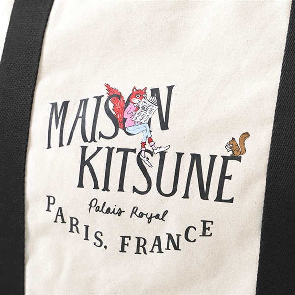 正規】Maison Kitsune ロゴ パレロワイヤル コットン トートバッグ