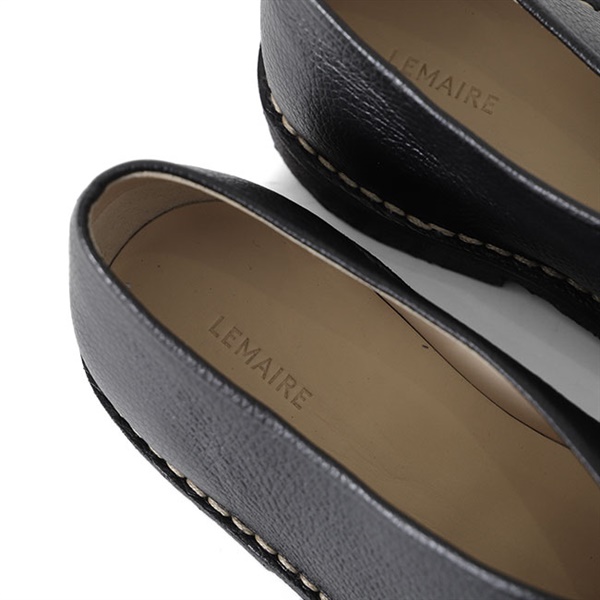 LEMAIRE ルメール PIPED CREPE SLIPPERS スクエアトゥ レザースリッポン ローファーシューズ FO0067 LL205