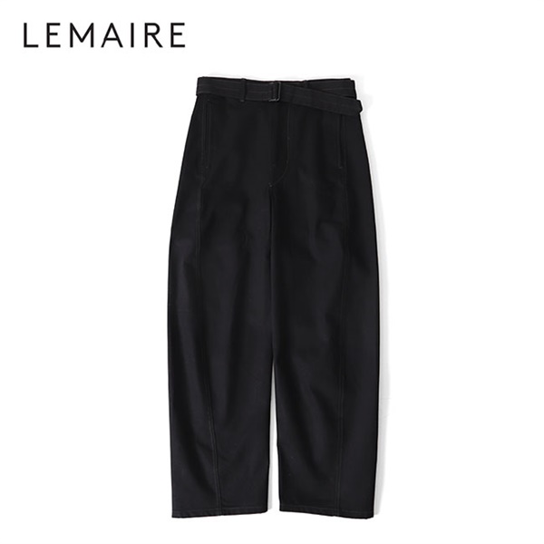 LEMAIRE ルメール ブラックデニム ツイスト ベルテッドパンツ PA326 LD1000