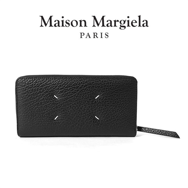 【新品未使用】 Maison Margiela メゾン マルジェラ 長財布 Four stitches zip-around wallet フォーステッチジップアラウンドウォレット レザー S56UI0110P4745 【BLACK】