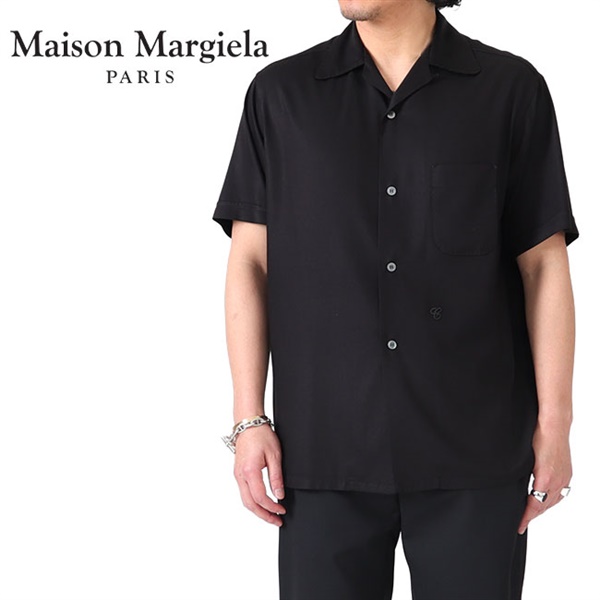 袖丈半袖メゾンマルジェラ Maison Margiela オープンカラーシャツ