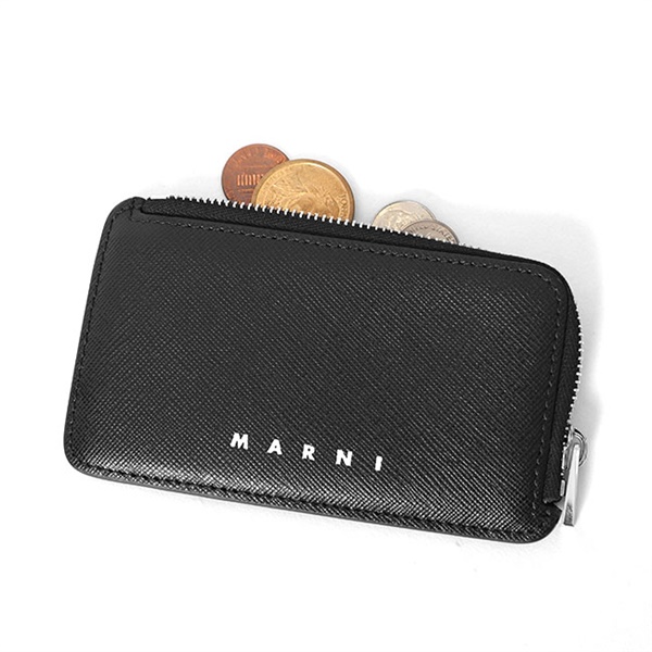 MARNI マルニ サフィアーノレザー ジップ コインケース & カードホルダー PFMI0036L0 LV520 Z576N